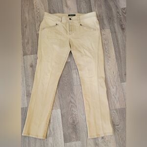 LRL Lauren Jeans Co Khaki Tan Denim Jeans Preppy Bus Casual Women's Straight Leg